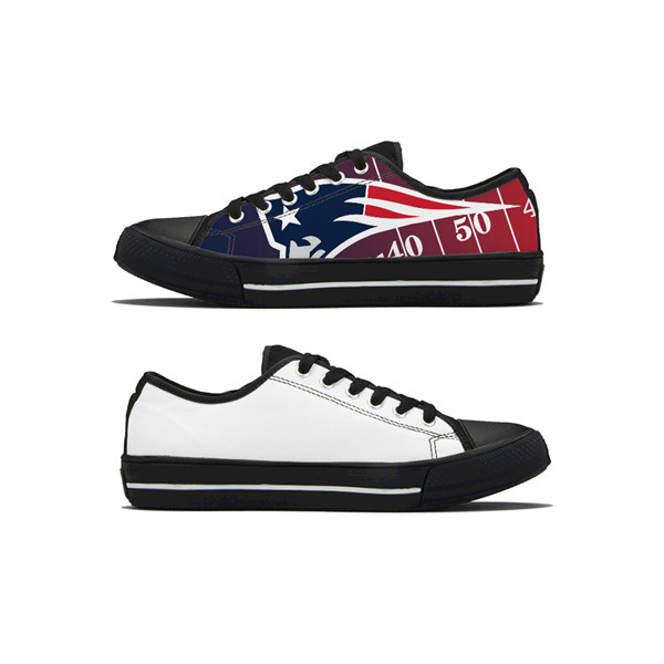 Women's New England Patriots Low Top Canvas Sneakers 005 Women's New England Patriots Low Top Canvas Sneakers 005